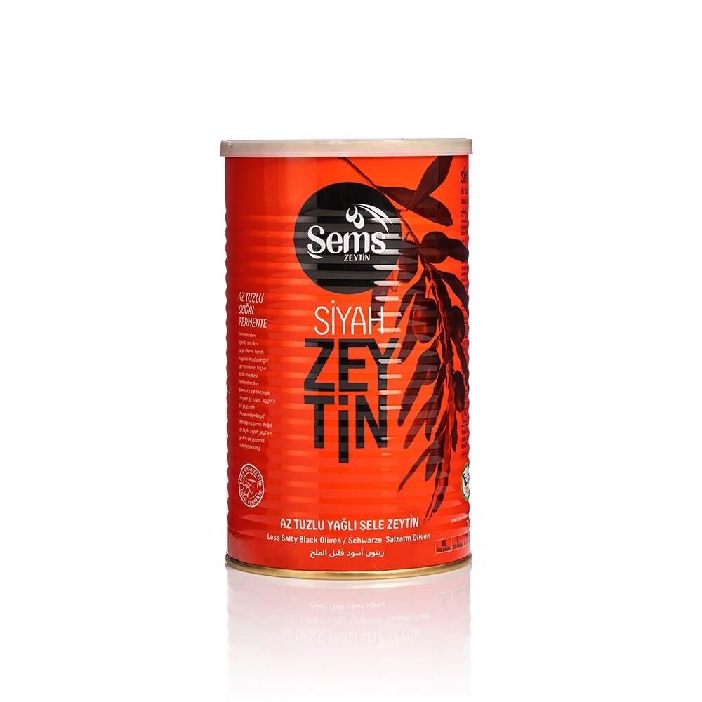 Şems Yağlı Siyah Sele Zeytin 900 Gr 291-320 Kalibre