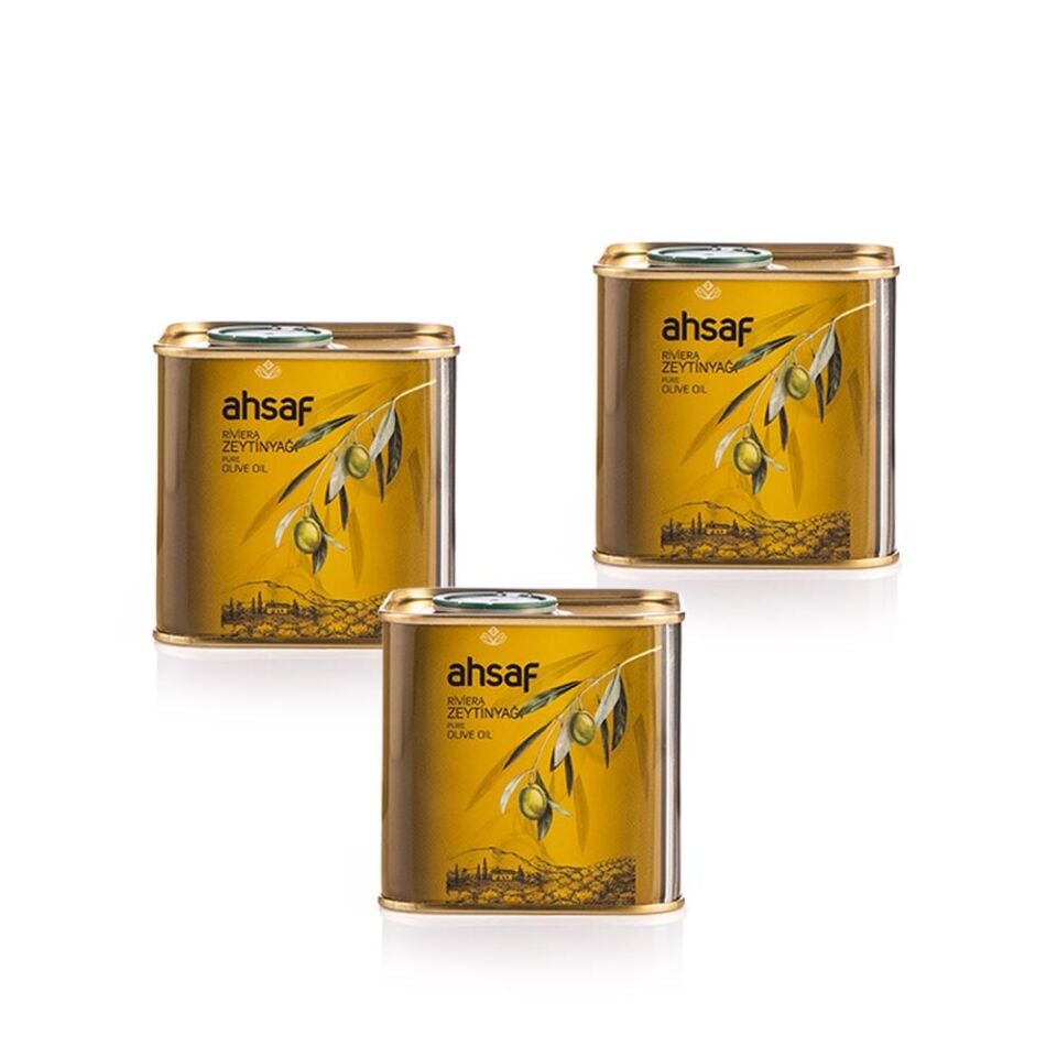 Ahsaf Riviera Zeytinyağı 500 ml -Teneke (3'lü Ekonomik Paket )