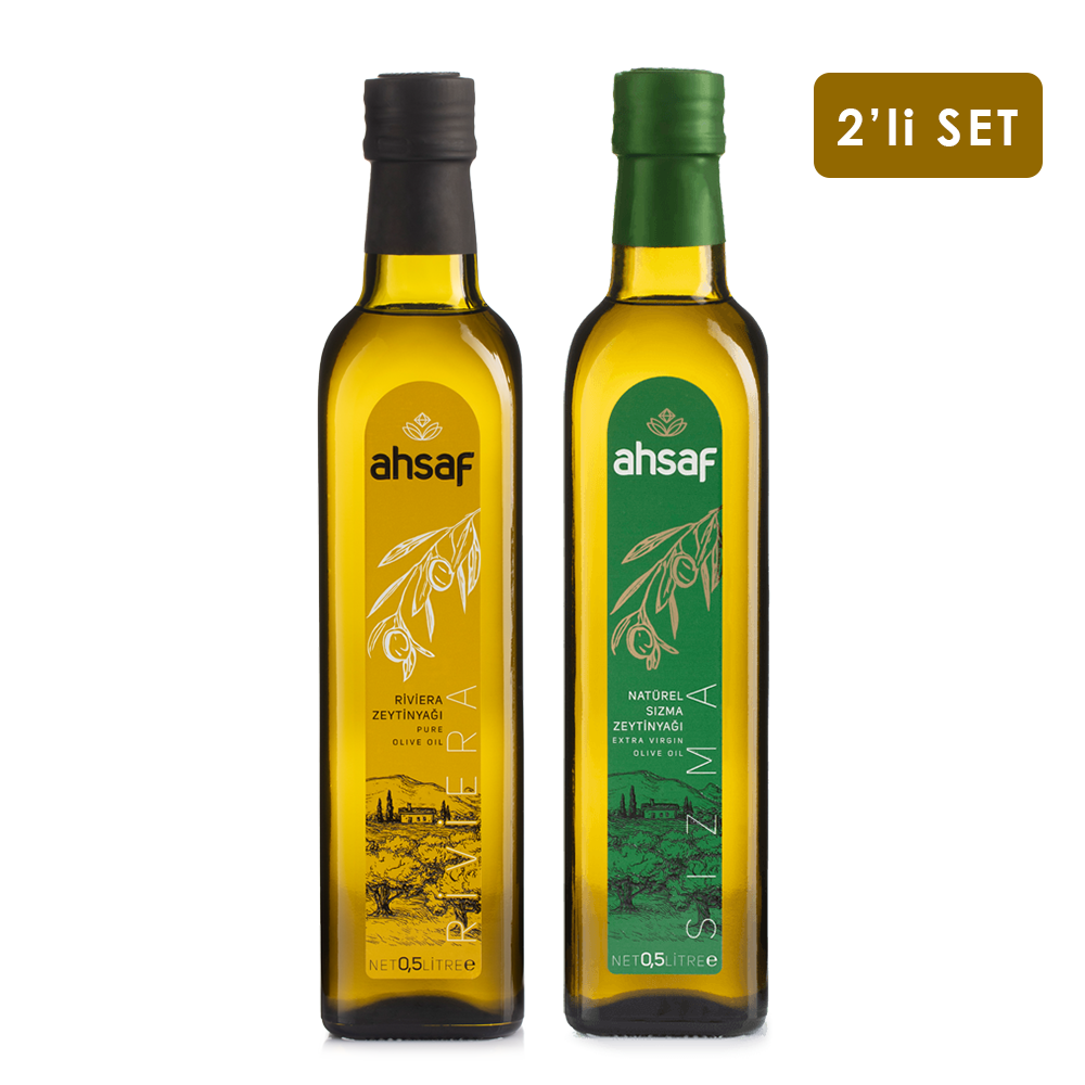 Riviera Zeytinyağı 500 ml -Cam +Natürel Sızma Zeytinyağı 500 ml -Cam (2'li Ekonomik Paket)