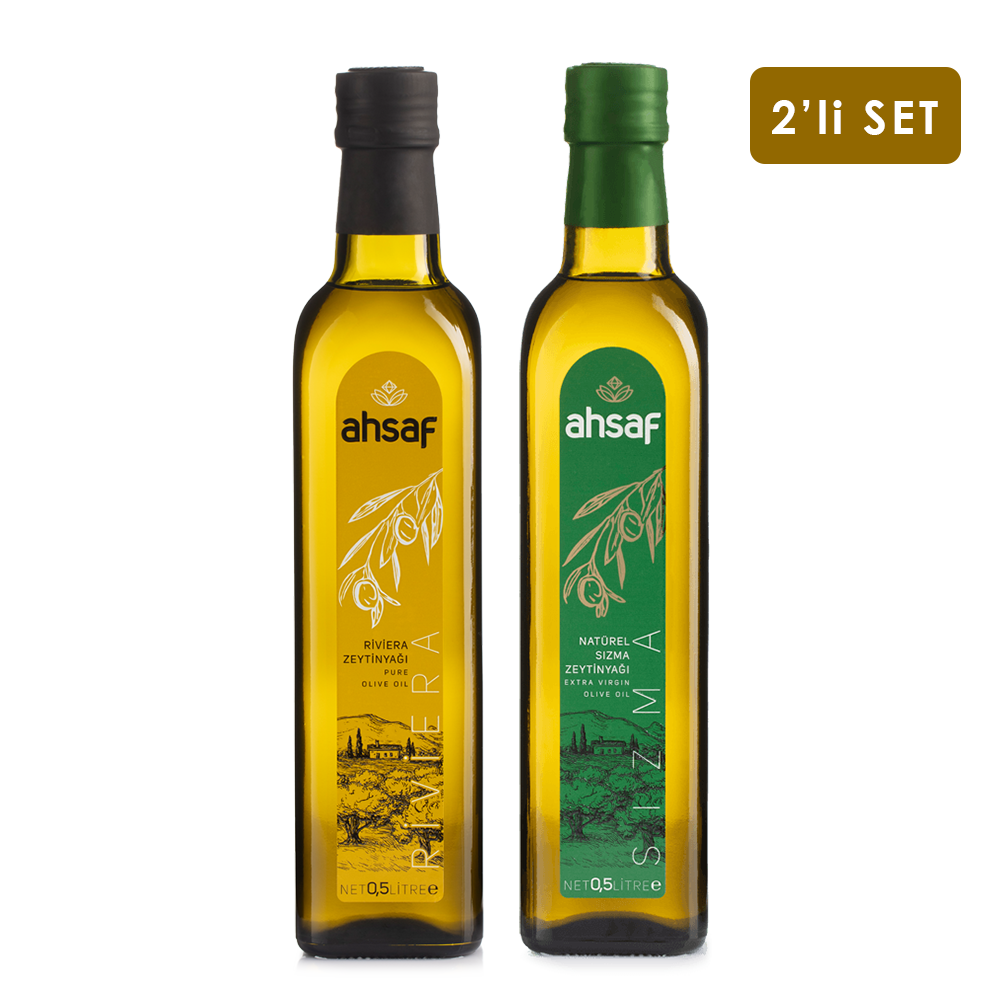 Riviera Zeytinyağı 500 ml -Cam +Natürel Sızma Zeytinyağı 500 ml -Cam (2'li Ekonomik Paket)
