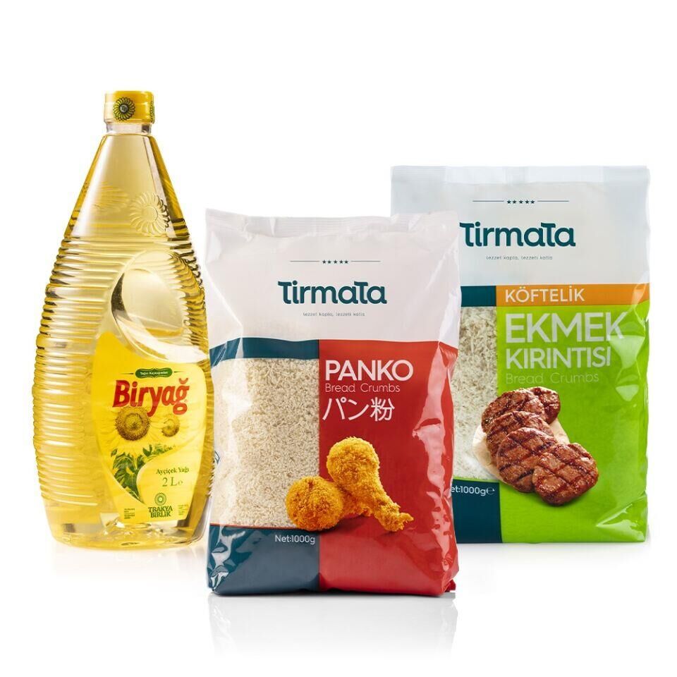 Ayçiçek Yağı 2 Lt Pet - Köftelik Ekmek Kırıntısı 1 Kg- Panko Ekmek Kırıntısı 1 Kg