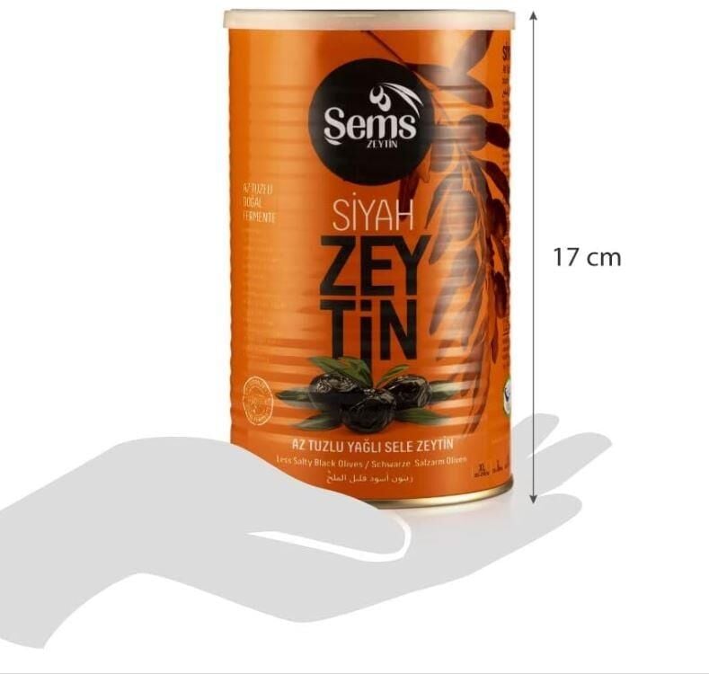 Şems Yağlı Sele Siyah Zeytin 321-350 Kalibre 900 gr (XS)